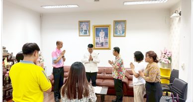 ร่วมกิจกรรมร่วมกิจกรรมสืบสานประเพณีสงกรานต์และขอพรก่อนเดินทางเข้าร่วมการแข่งขันหุ่นยนต์ระดับนานาชาติ ณ ประเทศมาเลเซียร่วมกิจกรรม